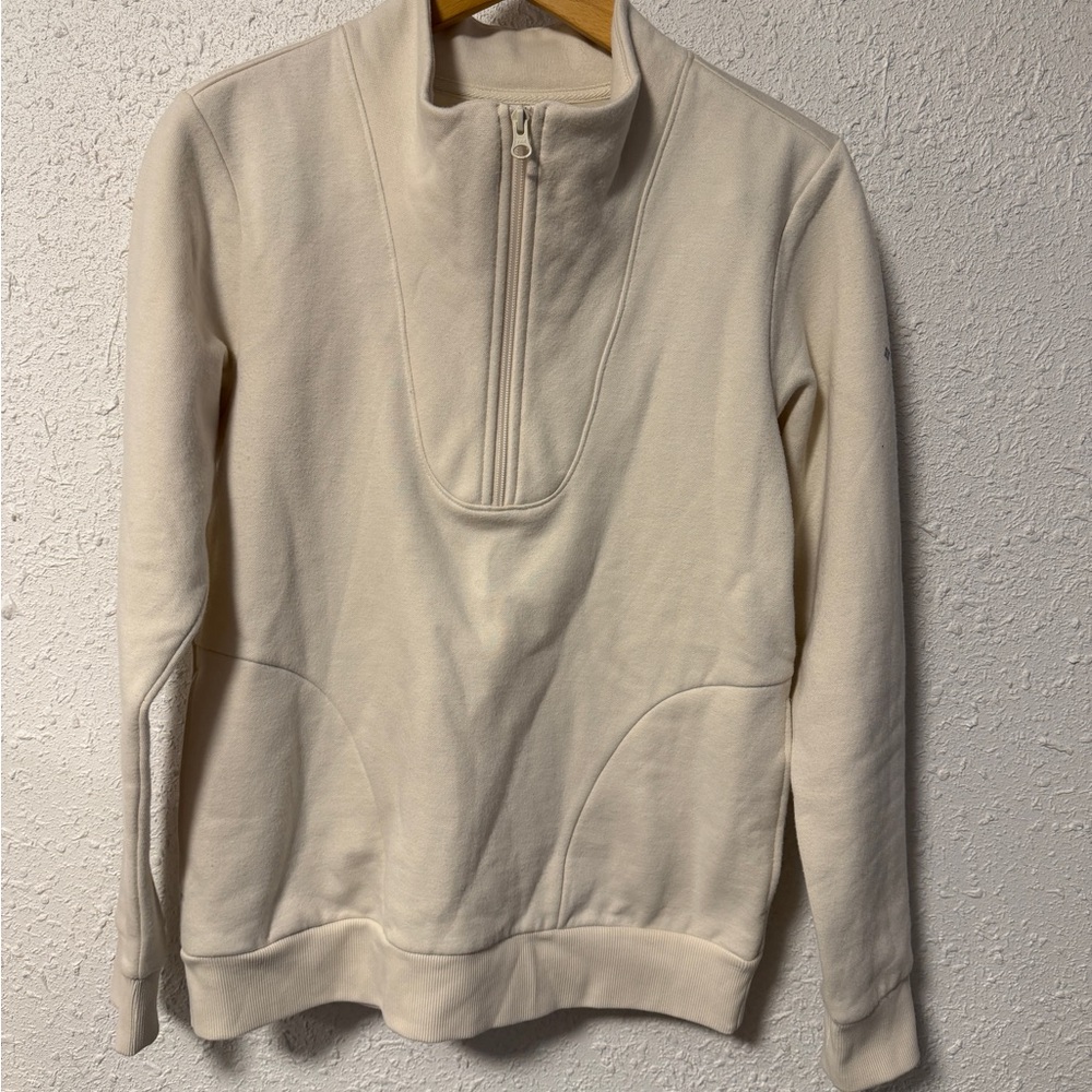 Columbia Hart Mountain Cream Quarter-Zip Fleece Medium